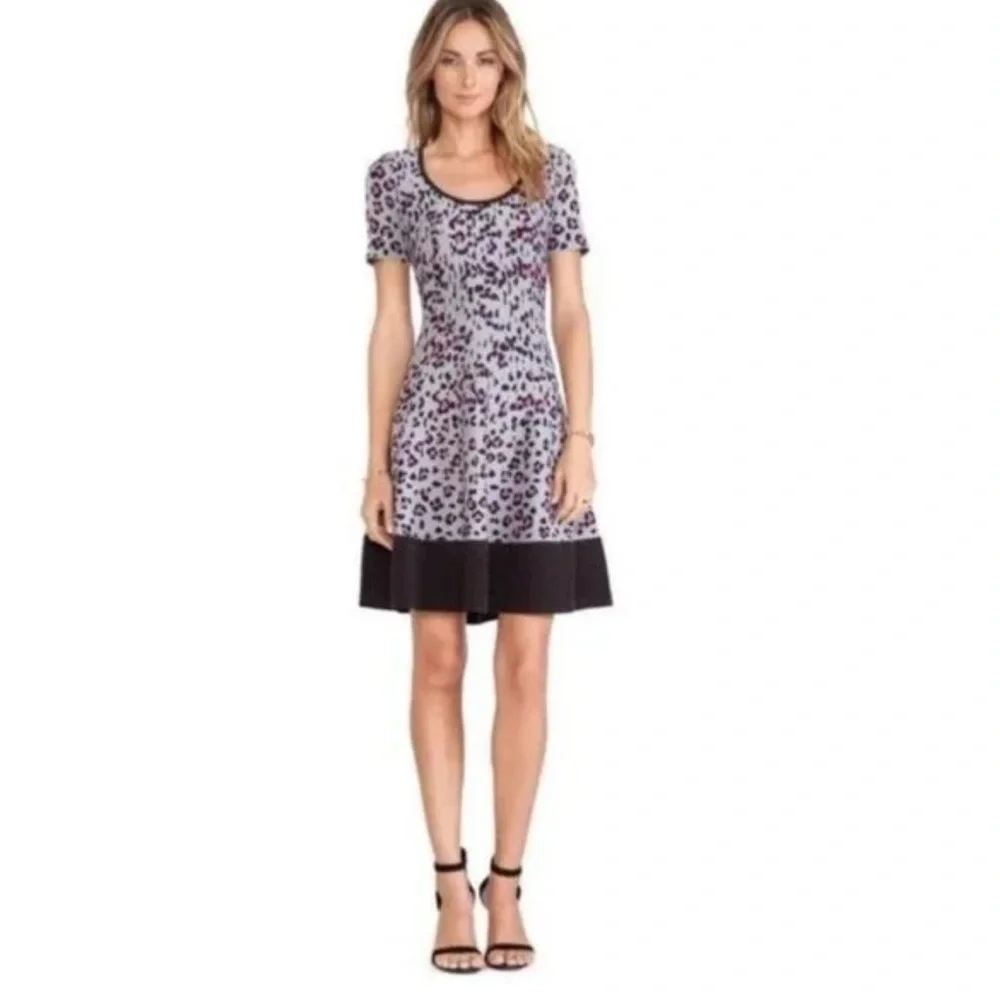 Kate Spade Pink and Black Viscose Leopard Print Dress Size S
